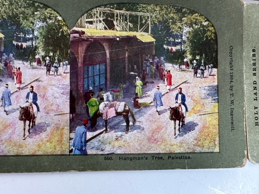 (24) Antique Color 1904 Holy Land Series T. W. Ingersoll Collectible Stereoviews Of Biblical Times - See Photos [Photo 46]