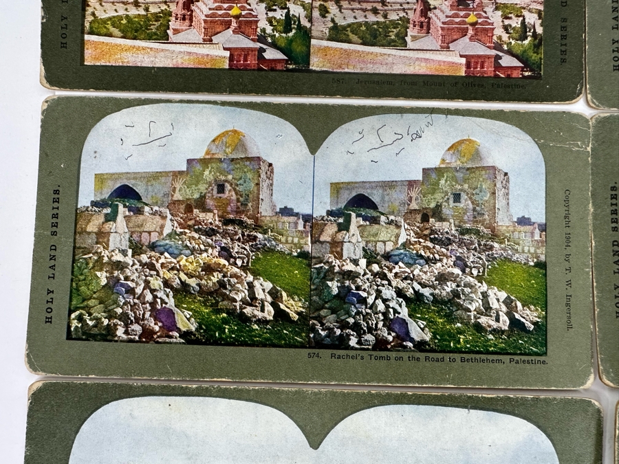 (24) Antique Color 1904 Holy Land Series T. W. Ingersoll Collectible Stereoviews Of Biblical Times - See Photos [Photo 11]