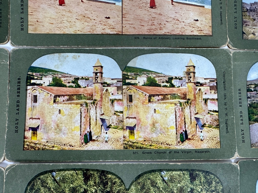 (24) Antique Color 1904 Holy Land Series T. W. Ingersoll Collectible Stereoviews Of Biblical Times - See Photos [Photo 13]