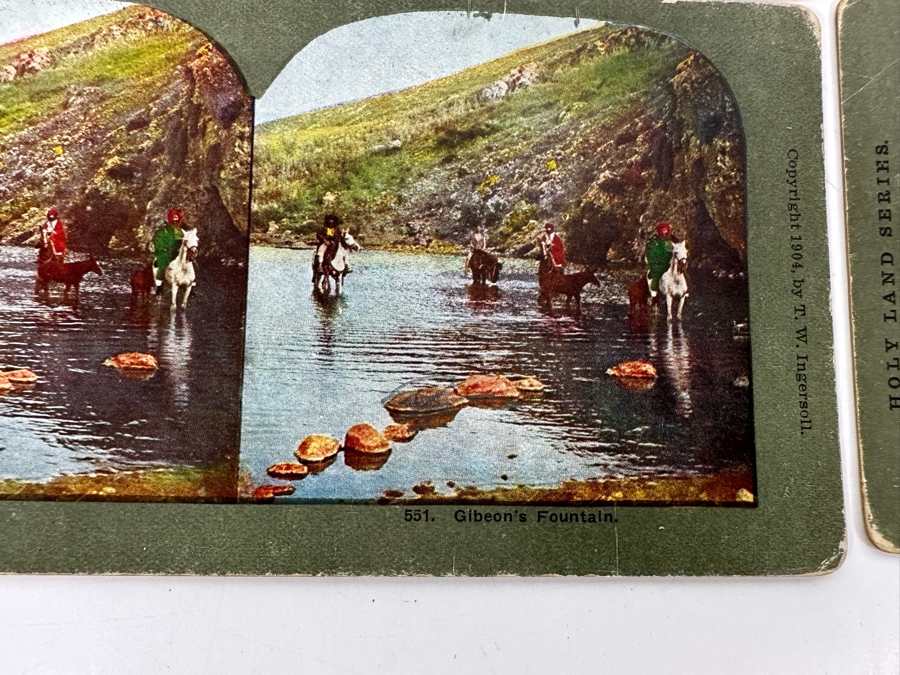 (24) Antique Color 1904 Holy Land Series T. W. Ingersoll Collectible Stereoviews Of Biblical Times - See Photos [Photo 44]