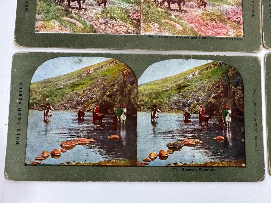 (24) Antique Color 1904 Holy Land Series T. W. Ingersoll Collectible Stereoviews Of Biblical Times - See Photos [Photo 43]