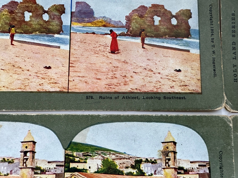 (24) Antique Color 1904 Holy Land Series T. W. Ingersoll Collectible Stereoviews Of Biblical Times - See Photos [Photo 6]