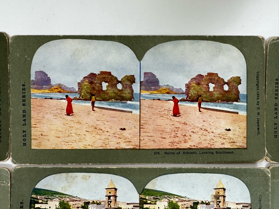 (24) Antique Color 1904 Holy Land Series T. W. Ingersoll Collectible Stereoviews Of Biblical Times - See Photos [Photo 5]