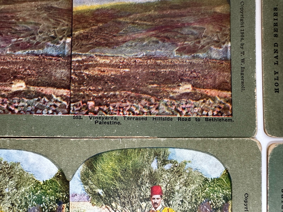 (24) Antique Color 1904 Holy Land Series T. W. Ingersoll Collectible Stereoviews Of Biblical Times - See Photos [Photo 40]