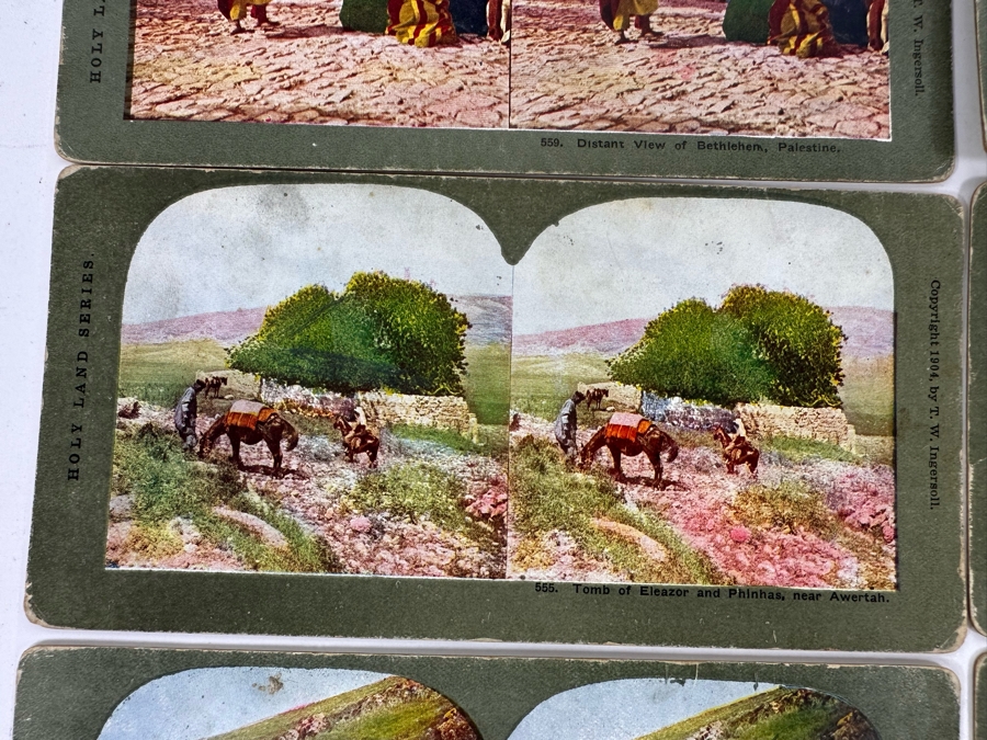 (24) Antique Color 1904 Holy Land Series T. W. Ingersoll Collectible Stereoviews Of Biblical Times - See Photos [Photo 35]