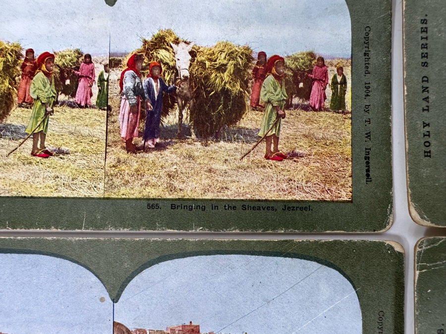 (24) Antique Color 1904 Holy Land Series T. W. Ingersoll Collectible Stereoviews Of Biblical Times - See Photos [Photo 20]