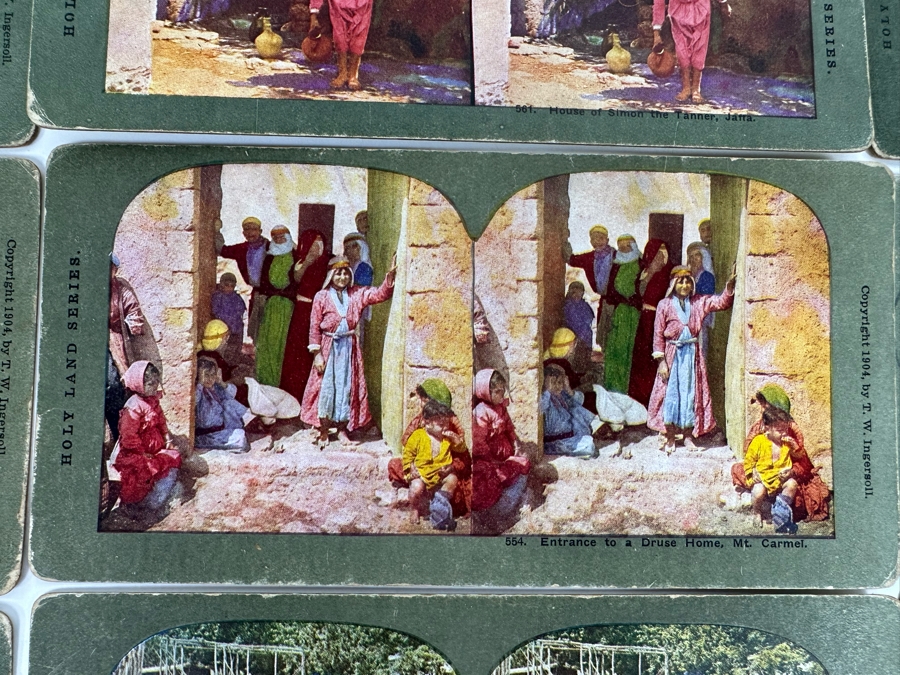 (24) Antique Color 1904 Holy Land Series T. W. Ingersoll Collectible Stereoviews Of Biblical Times - See Photos [Photo 37]