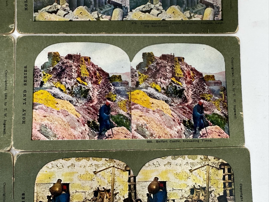 (24) Antique Color 1904 Holy Land Series T. W. Ingersoll Collectible Stereoviews Of Biblical Times - See Photos [Photo 17]