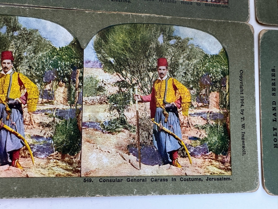 (24) Antique Color 1904 Holy Land Series T. W. Ingersoll Collectible Stereoviews Of Biblical Times - See Photos [Photo 48]