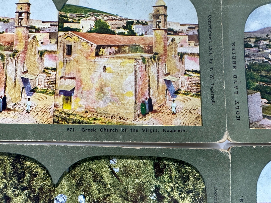 (24) Antique Color 1904 Holy Land Series T. W. Ingersoll Collectible Stereoviews Of Biblical Times - See Photos [Photo 14]