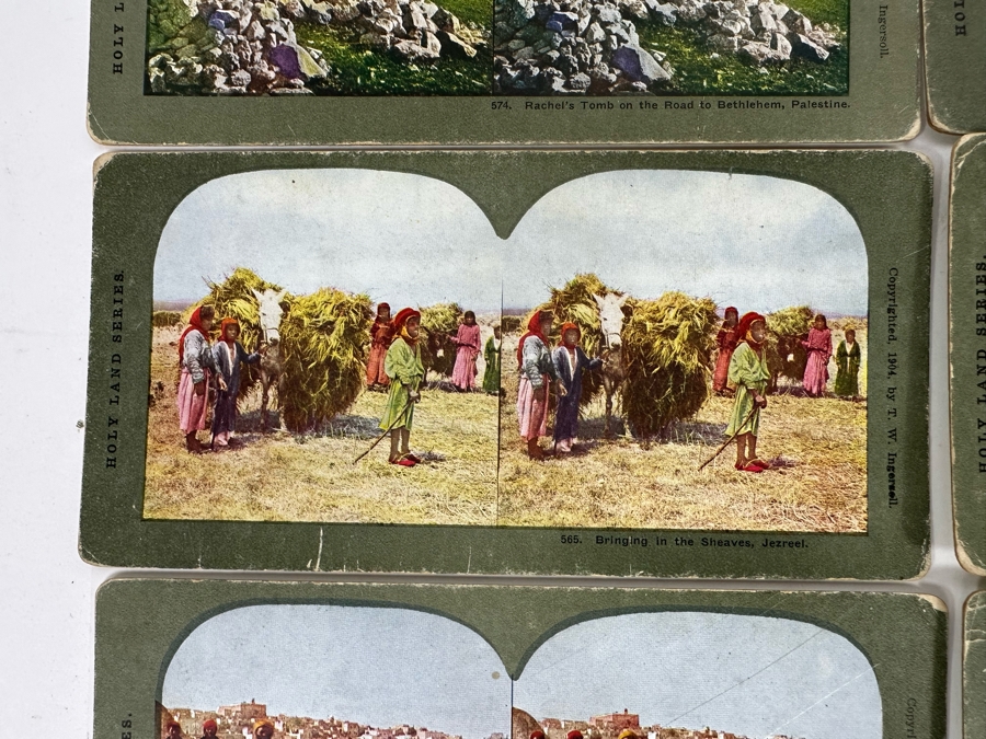 (24) Antique Color 1904 Holy Land Series T. W. Ingersoll Collectible Stereoviews Of Biblical Times - See Photos [Photo 19]
