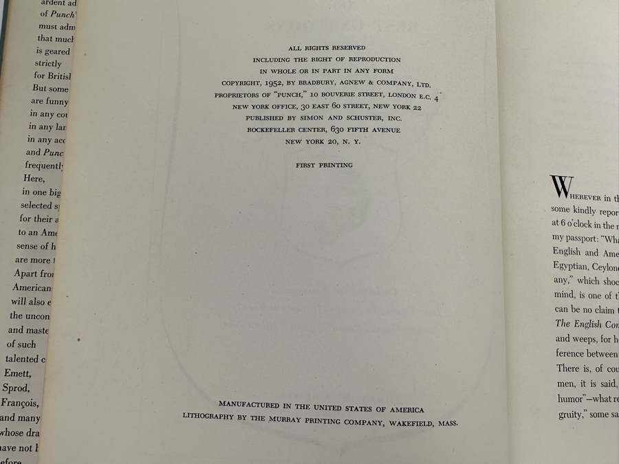 First Printing Book 1952 The Best Cartoons From Punch Collected From Americans From England's Famous Humorous Weekly [Photo 5]