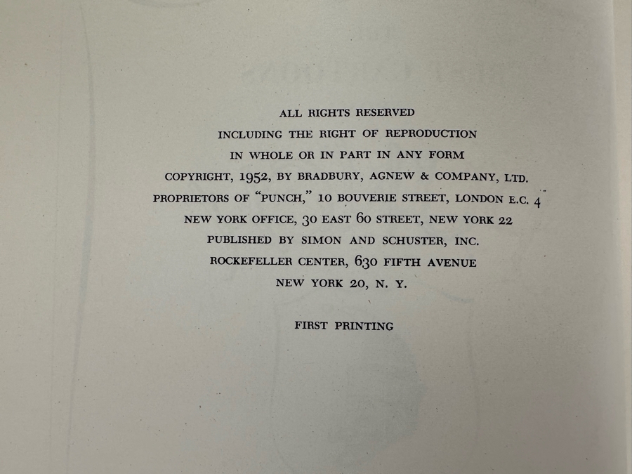 First Printing Book 1952 The Best Cartoons From Punch Collected From Americans From England's Famous Humorous Weekly [Photo 6]