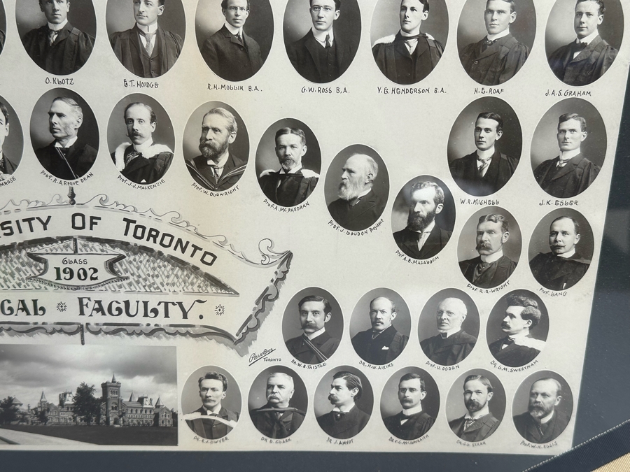 Antique 1902 University Of Toronta Medical Faculty Portraits Photographs 19 X 15 Framed 30 X 26 [Photo 12]
