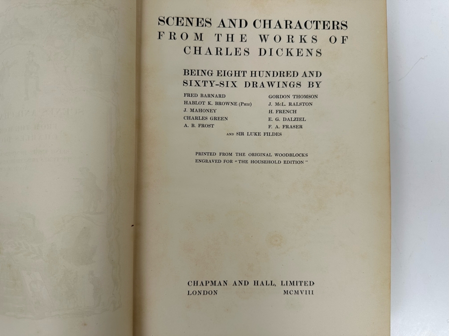 Antique 1908 Book Scenes And Characters From The Works Of Charles Dickens Being Eight Hundred And Sixty-Six Drawings Published By Chapman And Hall, Limited London England 8.25 X 11 [Photo 5]