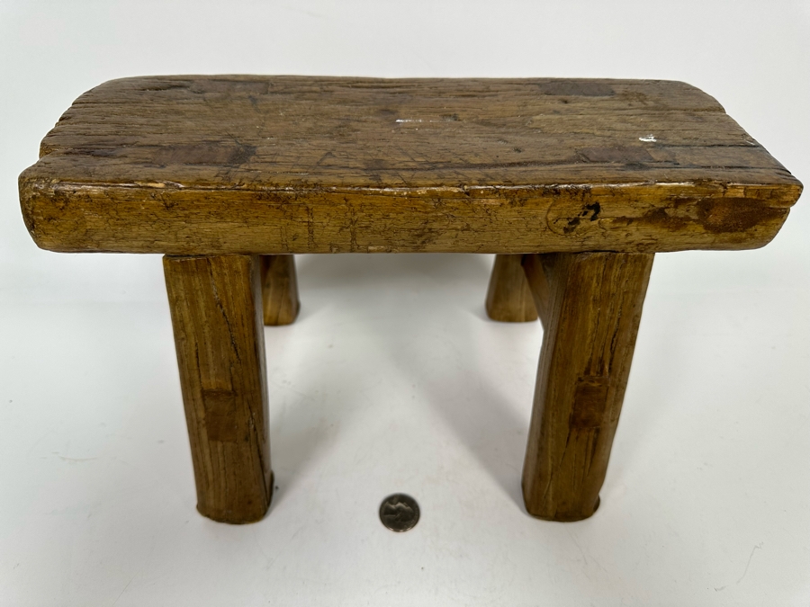 Primitive Wooden Step Stool 12.5W X 5D X 8H [Photo 6]