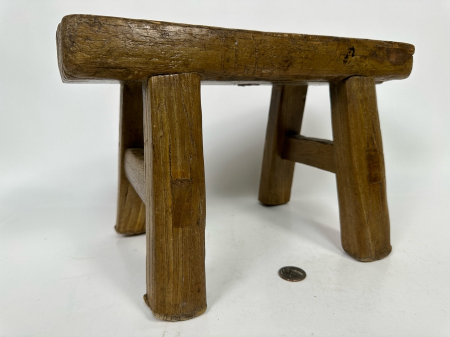 Primitive Wooden Step Stool 12.5W X 5D X 8H [Photo 4]