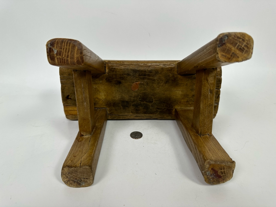 Primitive Wooden Step Stool 12.5W X 5D X 8H [Photo 10]