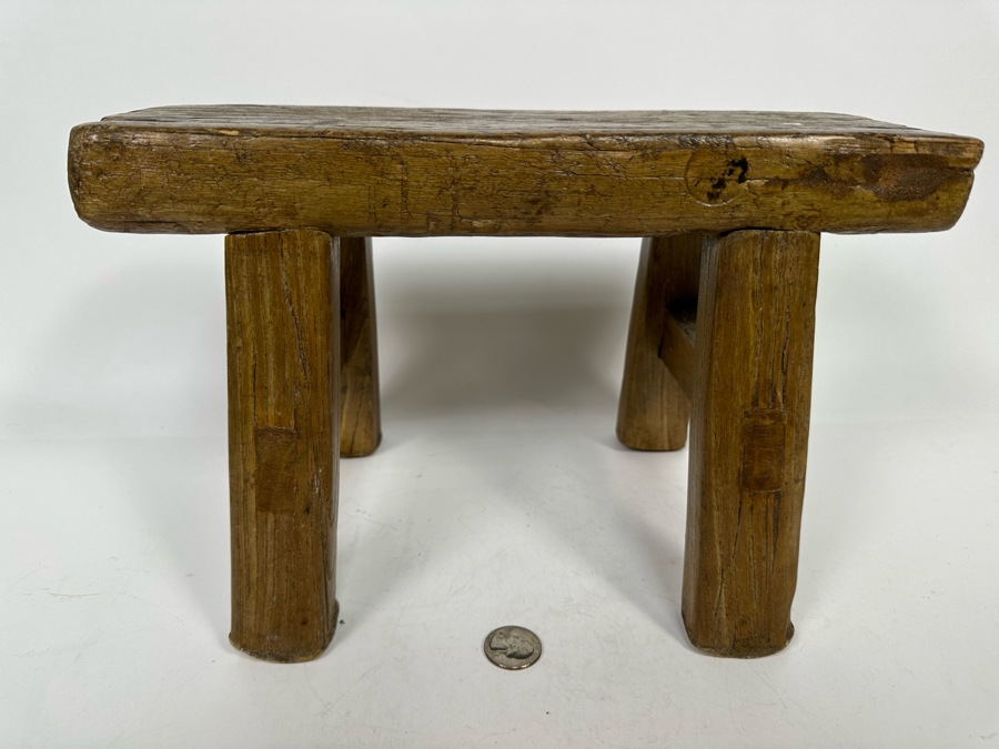 Primitive Wooden Step Stool 12.5W X 5D X 8H [Photo 5]