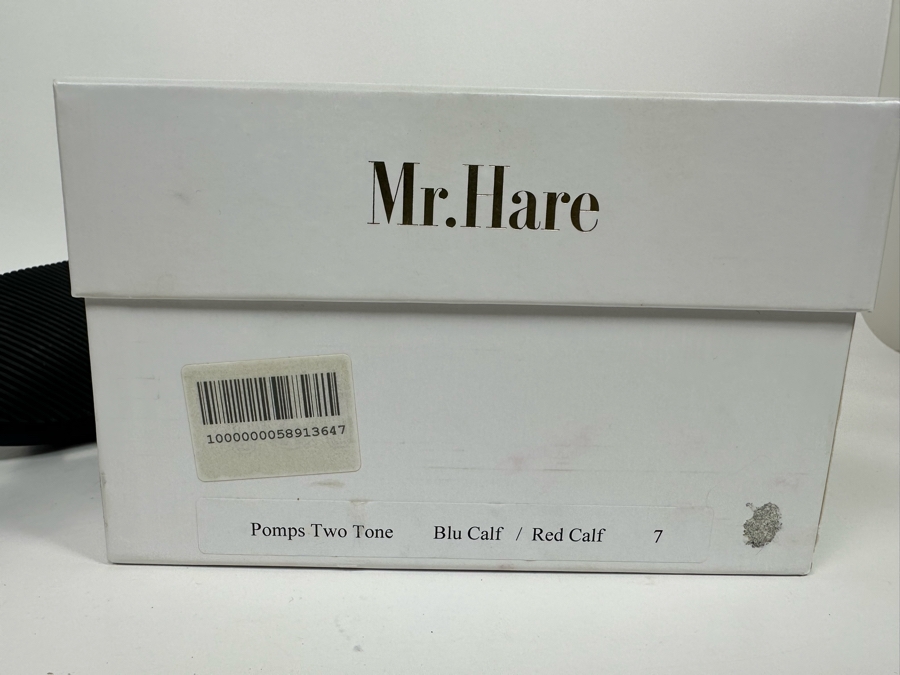 New Pair Of Mr. Hare Luxury Leather Woven Sliders Sandals Pomps Two Tone Blue & Red UK Size 7 Retails $345 [Photo 7]