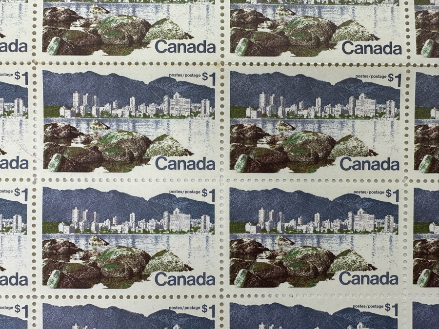 100 MINT Canda $1 Postage Stamps Vancouver Landscape $100 Canadian Dollar Value [Photo 2]