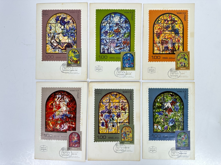 (6) Marc Chagall First Day Cover Stamps Stained Glass Windows Series 12 ...