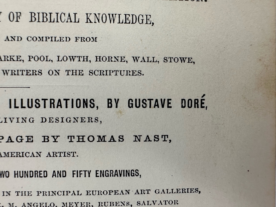 Antique 1880 Book Illustrated Bible Biography With Illustrations By Gustave Dore [Photo 7]