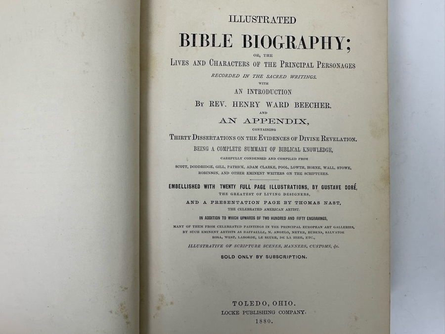 Antique 1880 Book Illustrated Bible Biography With Illustrations By Gustave Dore [Photo 5]