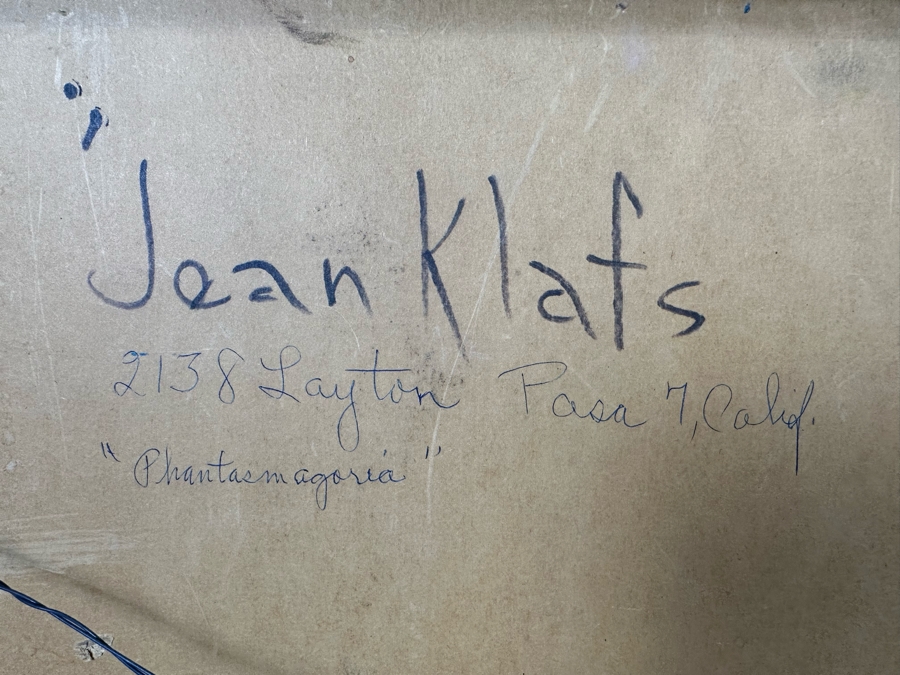 Jean Klafs Original Abstract Expressionist Painting On Board Titled Phantasmagoria 28 X 24 Framed 33 X 29 [Photo 18]