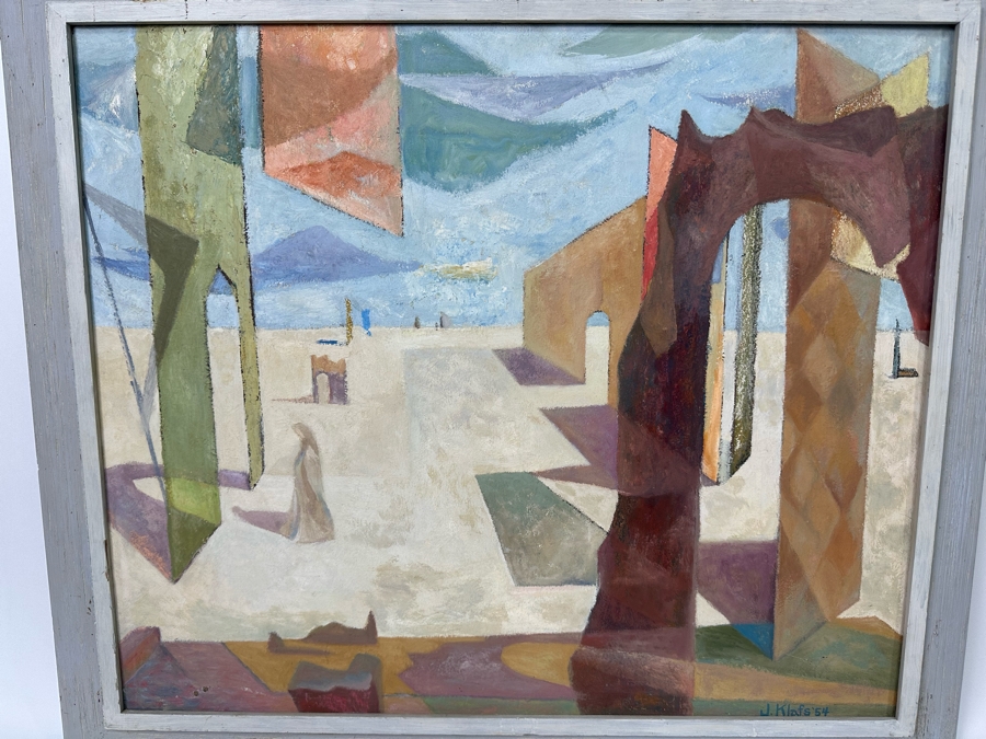 Jean Klafs Original Abstract Expressionist Painting On Board Titled Phantasmagoria 28 X 24 Framed 33 X 29 [Photo 4]