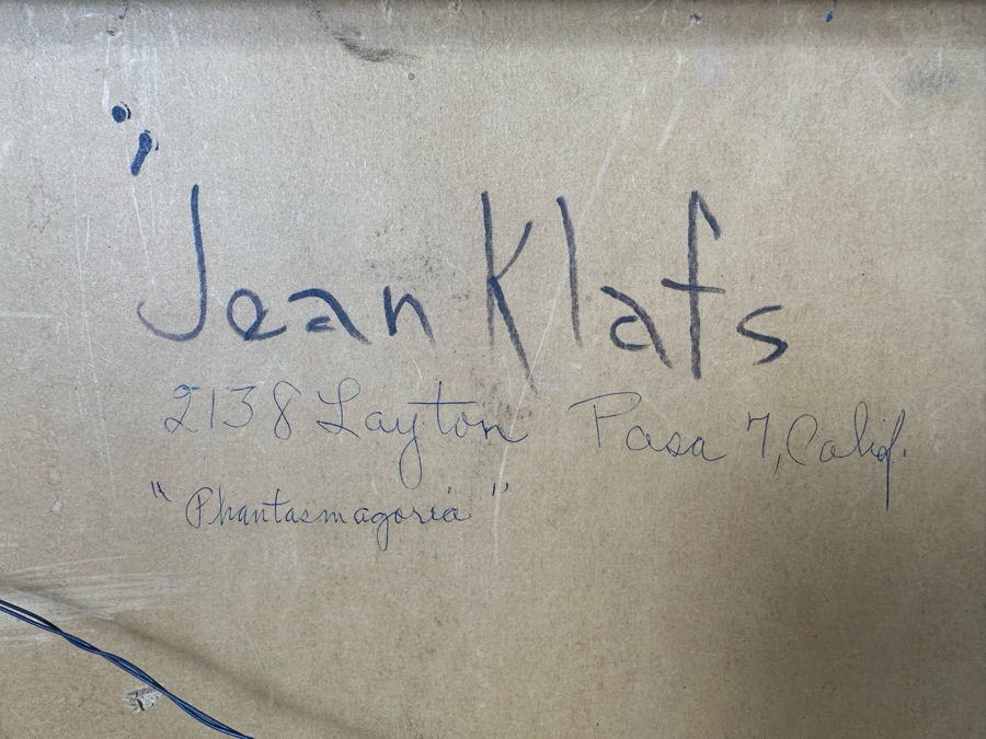 Jean Klafs Original Abstract Expressionist Painting On Board Titled Phantasmagoria 28 X 24 Framed 33 X 29 [Photo 17]