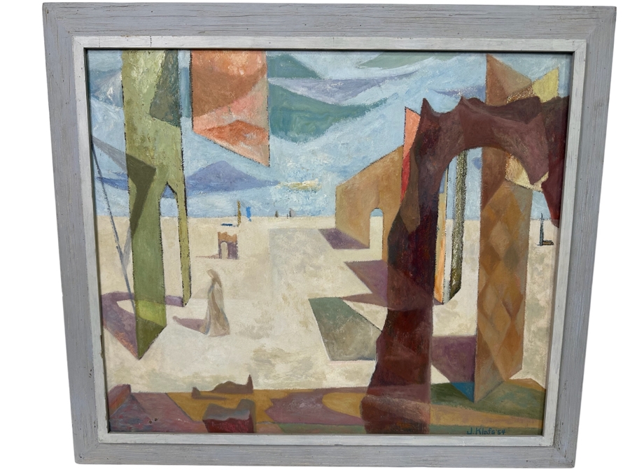 Jean Klafs Original Abstract Expressionist Painting On Board Titled Phantasmagoria 28 X 24 Framed 33 X 29 [Photo 1]