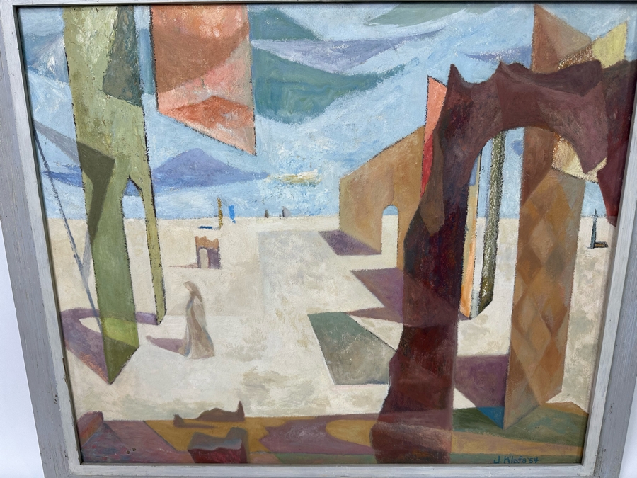 Jean Klafs Original Abstract Expressionist Painting On Board Titled Phantasmagoria 28 X 24 Framed 33 X 29 [Photo 7]