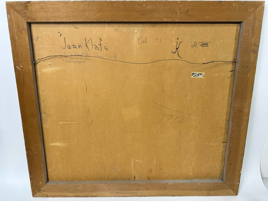 Jean Klafs Original Abstract Expressionist Painting On Board Titled Phantasmagoria 28 X 24 Framed 33 X 29 [Photo 13]