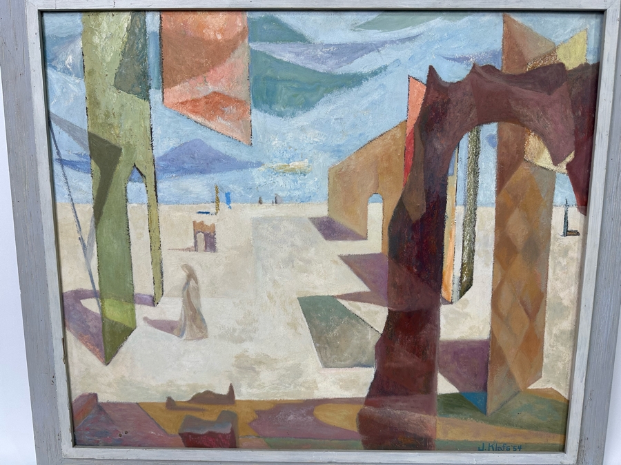 Jean Klafs Original Abstract Expressionist Painting On Board Titled Phantasmagoria 28 X 24 Framed 33 X 29 [Photo 5]