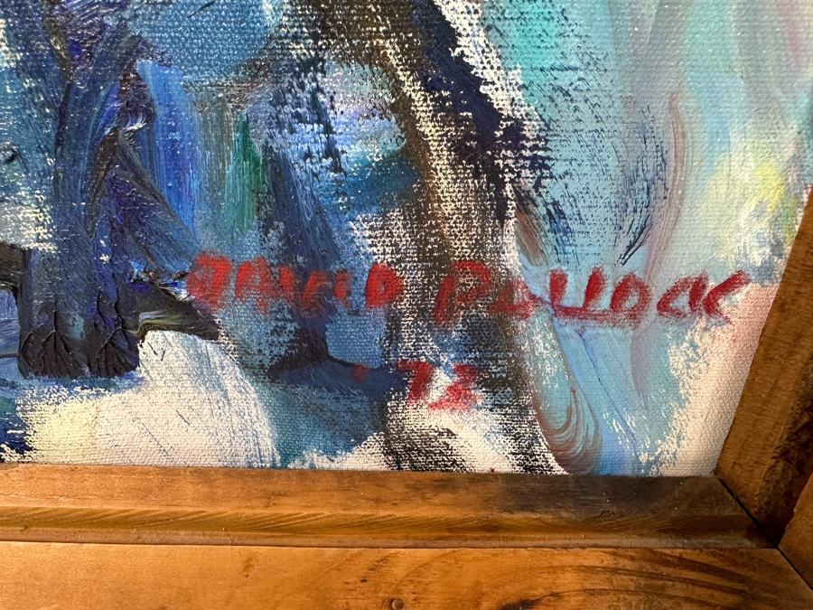 David Pallock (1906-1977, Massachusetts) Original Painting On Canvas Of Boy Holding Toy Sailboat Dated ’73 24 X 36 Framed 29 X 41 [Photo 7]