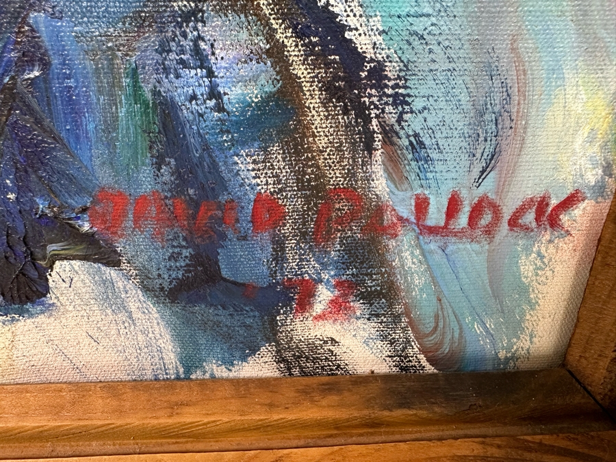 David Pallock (1906-1977, Massachusetts) Original Painting On Canvas Of Boy Holding Toy Sailboat Dated ’73 24 X 36 Framed 29 X 41 [Photo 11]