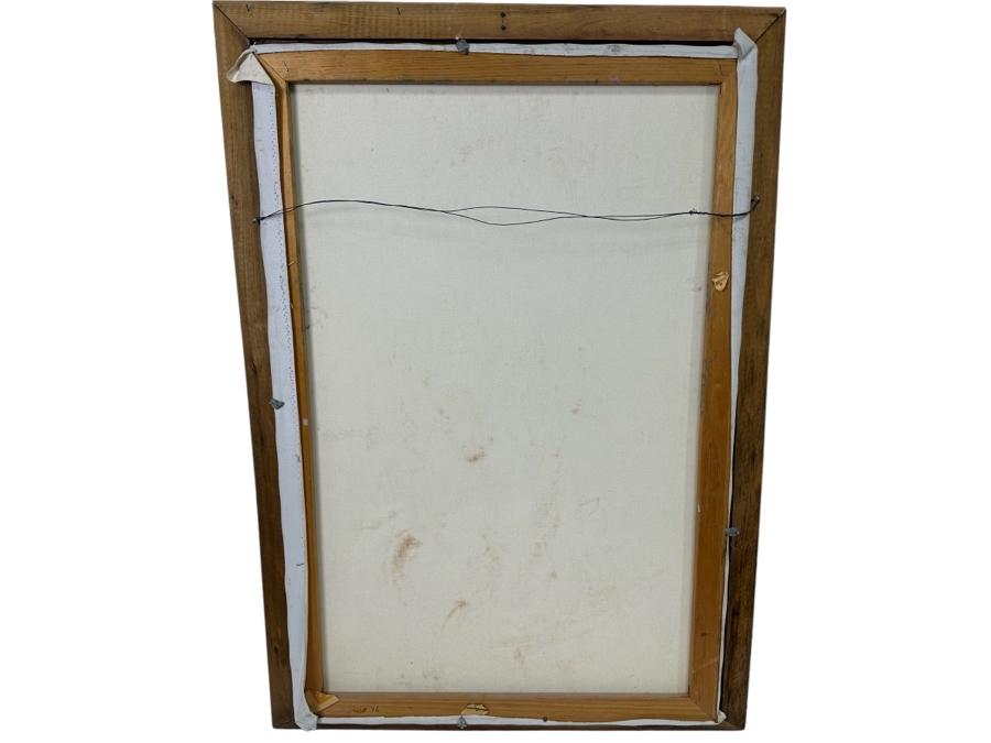 David Pallock (1906-1977, Massachusetts) Original Painting On Canvas Of Boy Holding Toy Sailboat Dated ’73 24 X 36 Framed 29 X 41 [Photo 2]