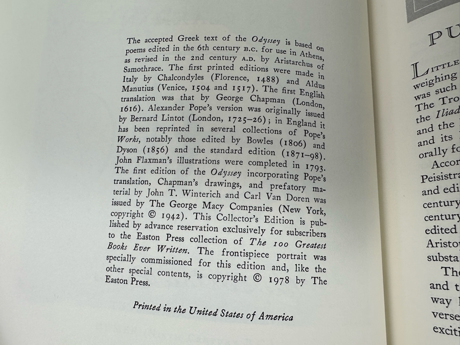 Easton Press Leather Bound Collector’s Edition Book The Odyssey Of Homer [Photo 5]