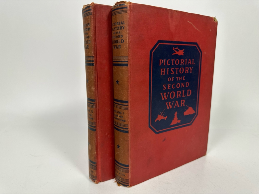 First Edition Book Set Pictorial History Of The Second World War 1944 Vol. 1 & 2 [Photo 2]
