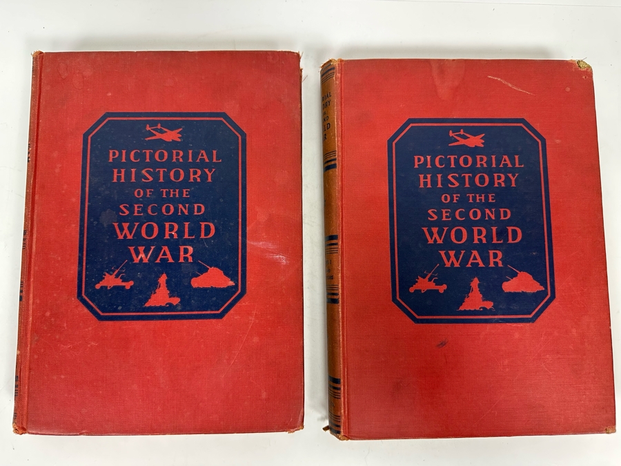 First Edition Book Set Pictorial History Of The Second World War 1944 Vol. 1 & 2 [Photo 5]