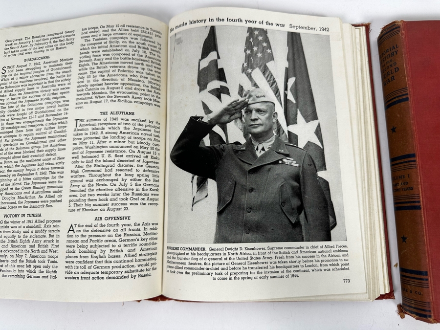 First Edition Book Set Pictorial History Of The Second World War 1944 Vol. 1 & 2 [Photo 17]
