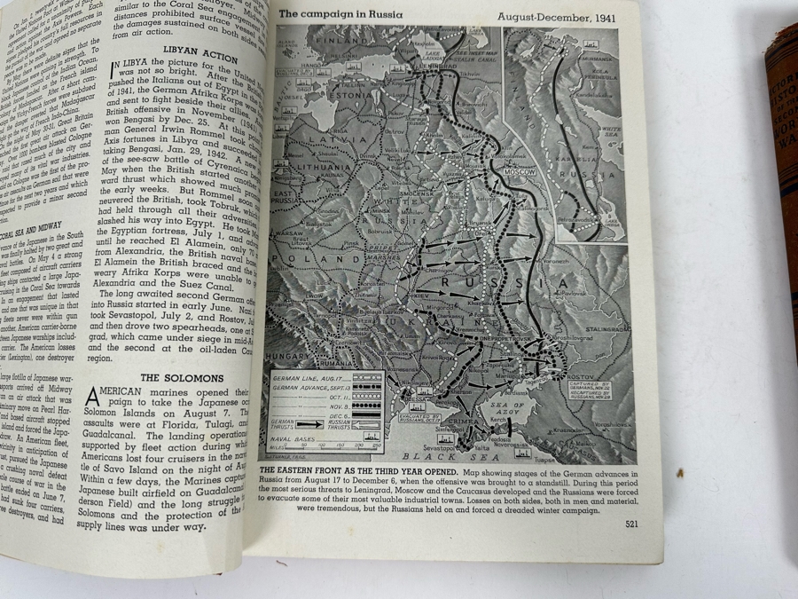 First Edition Book Set Pictorial History Of The Second World War 1944 Vol. 1 & 2 [Photo 15]
