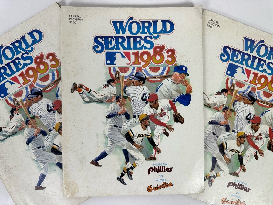 3) 1983 World Series Official Programs Philadelphia Phillies Vs Baltimore  Orioles