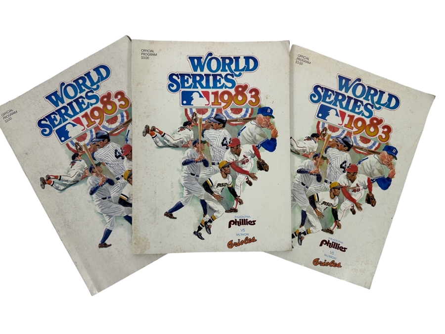 3) 1983 World Series Official Programs Philadelphia Phillies Vs Baltimore  Orioles