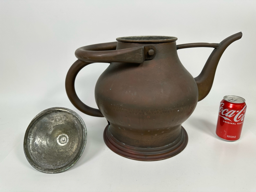 Large Signed Copper Teapot 19W X 15.5H [Photo 6]