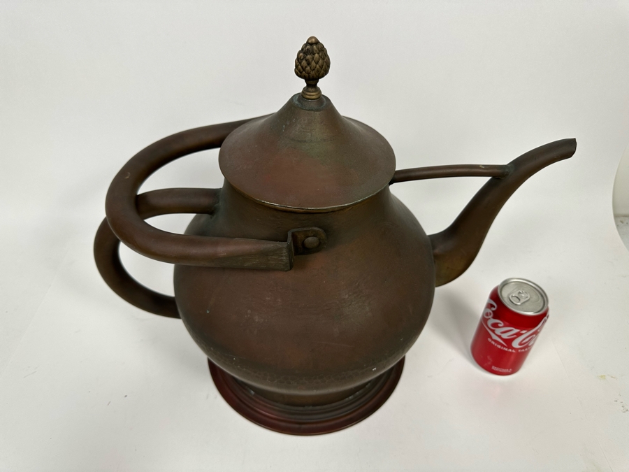 Large Signed Copper Teapot 19W X 15.5H [Photo 5]