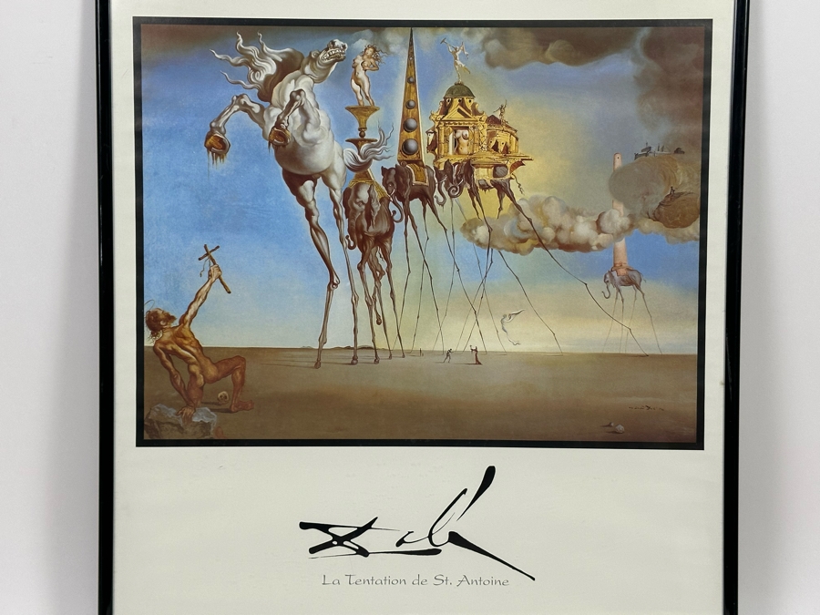 Salvador Dali Poster La Tentation De St. Antoine Framed 16 X 20