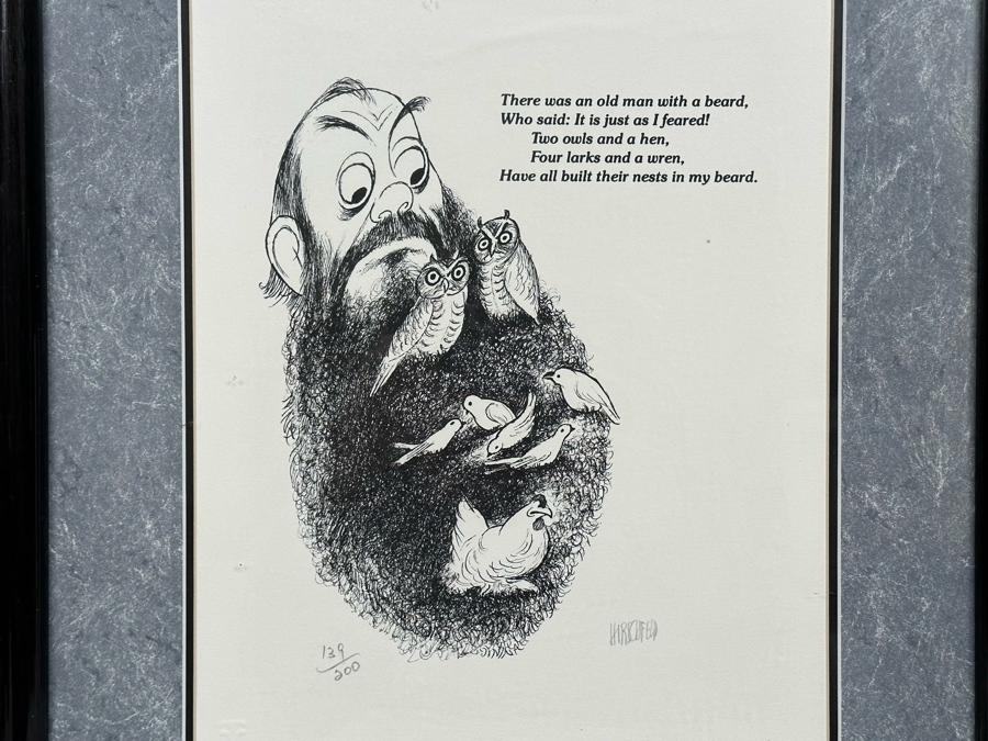 Al Hirschfeld Signed Limited Edition Print 139 Of 200 10.5 X 14 Framed 17.5 X 20.5