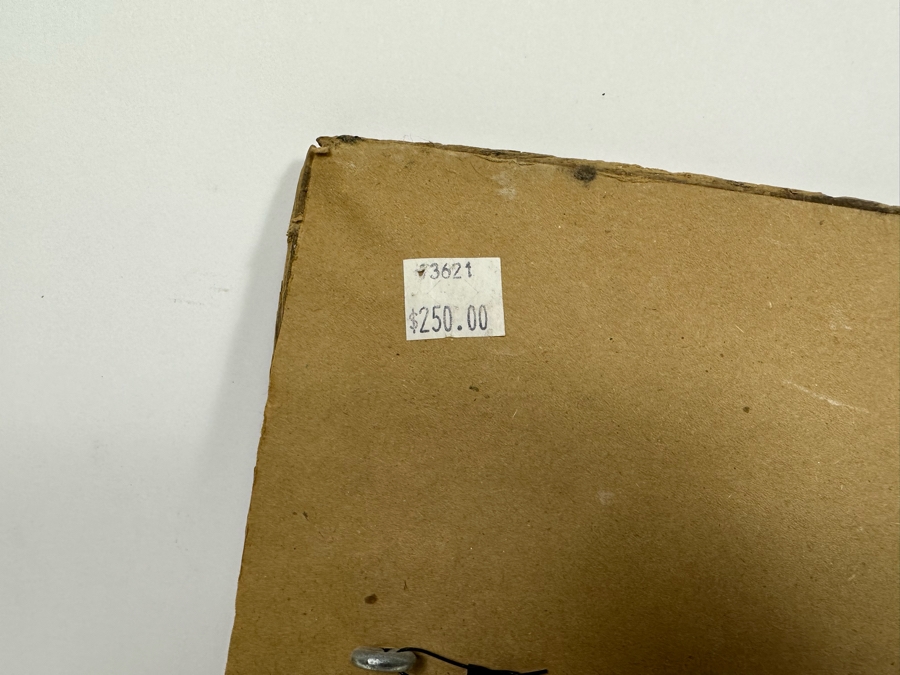 Linda Scharck La Jolla, CA “Vintage Tractor” Signed And Titled On Back 9.5 X 9.5 Framed 18.5 X 18.5 [Photo 6]